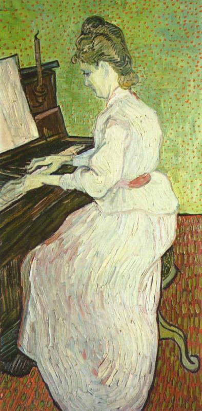 Vincent Van Gogh Mademoiselle Gachet am Klavier Norge oil painting art